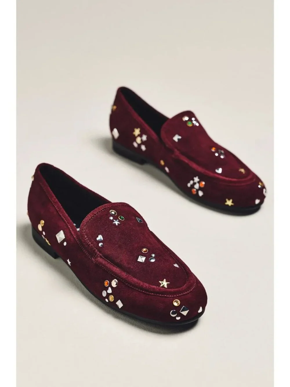 Bibi Lou Icon Studded Loafers Wine 40/9